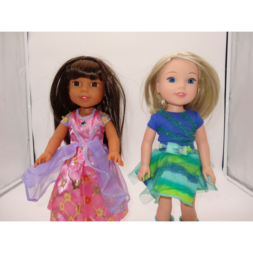 American Girl Wellie Wishers Camille and Ashlyn Dolls 14.5" Blonde Brown Hair - Picture 2 of 5